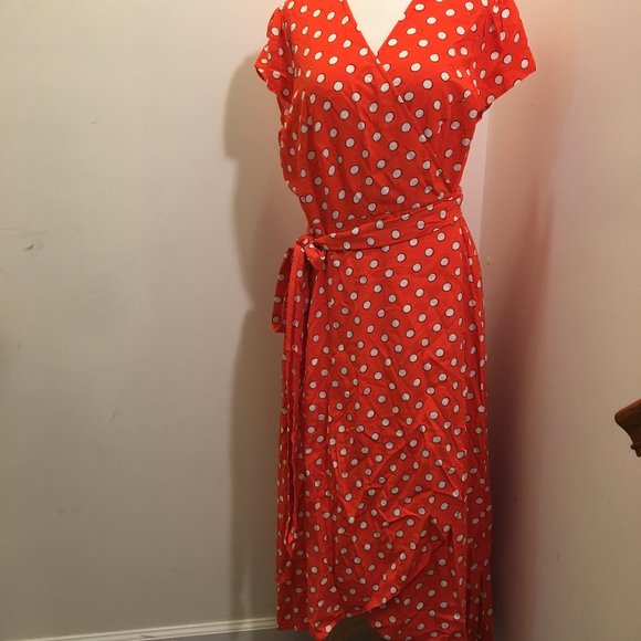 Boden Dresses & Skirts - Boden "Antonia" Polka Dot Wrap Dress 16 NWT